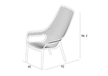 Silla Lounge Mayorca, Negro, con espaldar y reposa brazos