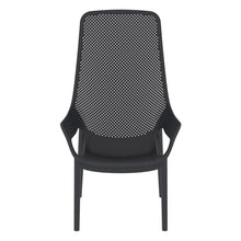 Silla Lounge Mayorca, Negro, con espaldar y reposa brazos X2