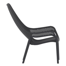 Silla Lounge Mayorca, Negro, con espaldar y reposa brazos X4