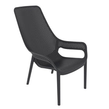Silla Lounge Mayorca, Negro, con espaldar y reposa brazos X2