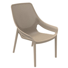 Silla Lounge Ibiza, Taupe, con espaldar y reposa brazos X2