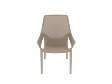 Silla Lounge Ibiza, Taupe, con espaldar y reposa brazos