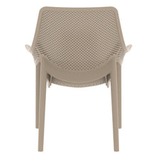Silla Lounge Ibiza, Taupe, con espaldar y reposa brazos X4