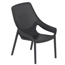 Silla Lounge Ibiza, Negro, con espaldar y reposa brazos X4