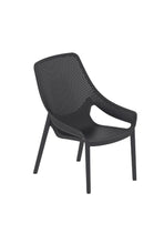 Silla Lounge Ibiza, Negro, con espaldar y reposa brazos X4