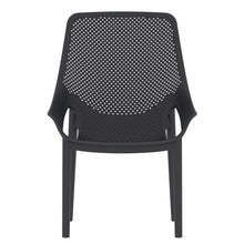 Silla Lounge Ibiza, Negro, con espaldar y reposa brazos X2