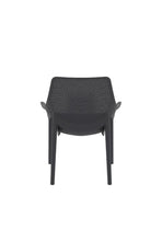 Silla Lounge Ibiza, Negro, con espaldar y reposa brazos X4