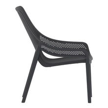 Silla Lounge Ibiza, Negro, con espaldar y reposa brazos X4