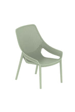 Silla Lounge Ibiza, Verdematcha, con espaldar y reposa brazos X4