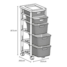 Cajonero Apariencia Rattan 2 Gavetas Bajas + 3 Gavetas Altas Taupe