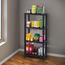 Estante Solido 12" de 4 Niveles Negro