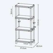 Estante Solido 12" de 4 Niveles Negro