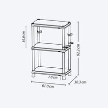 Estante Solido 12" de 3 Niveles Negro