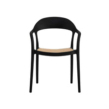 Silla Rio, Negro y beige, Con espaldar abierto y diseño Moderno
