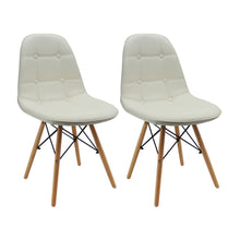 Kit por 2 Silla Botones Eames Acolchada - Blanca