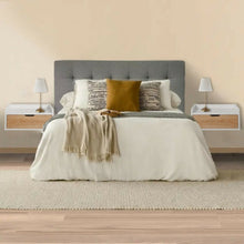 Set X 2 Mesas De Noche Flotantes Con Puerta 35x50x30cm Madera