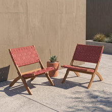 Set de 2 Sillas Plegable de Madera para Exterior Eris, Terracota, Diseño Fresco y Moderno