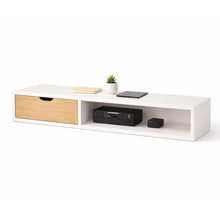 Mesa de Tv Flotante Tolouse 30x120x30cm Blanco/Madera