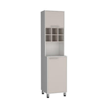 Alacena Atica, Blanco Duqueza y Capri, con espacio para guardar botellas de vino