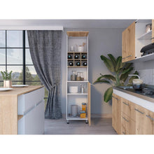 Alacena Atica, Blanco y Café Claro, con espacio para guardar botellas de vino