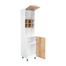 Alacena Atica, Blanco y Café Claro, con espacio para guardar botellas de vino