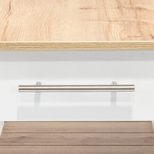 Barra de Cocina Cala, Blanco Nevado y Café claro, con amplia superficie en la mesa ZF