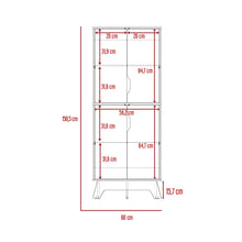 Alacena Aqua, Blanco y Café Claro, con Cuatro Puertas Abatibles
