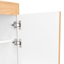 Alacena Varese, Fresno Europeo y Blanco, con dos puertas y cuatro entrepaños