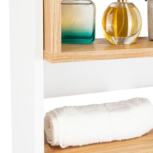 Gabinete de Baño Sensei Eco, Blanco Duqueza y Fresno Europeo, con superficies para ubicar objetos