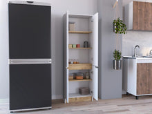 Alacena Soler, Blanco y Macadamia, dos puertas abatibles, facil instalacion