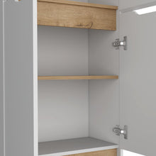 Alacena Soler, Blanco y Macadamia, dos puertas abatibles, facil instalacion