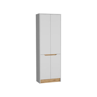 Alacena Soler, Blanco y Macadamia, dos puertas abatibles, facil instalacion