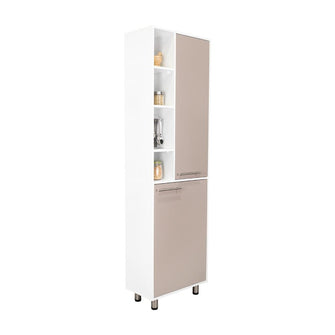Alacena Burton, Blanco Duqueza y Cocoa, con amplios espacios para almacenamientos