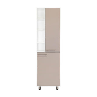 Alacena Burton, Blanco Duqueza y Cocoa, con amplios espacios para almacenamientos