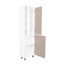 Alacena Burton, Blanco Duqueza y Cocoa, con amplios espacios para almacenamientos