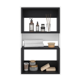 Gabinete de Baño Sensei Eco, Blanco Duqueza y Wengue, con superficies para ubicar objetos