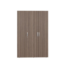 Closet Roko, Avellana y Blanco, Con Tres Puertas Abatibles Con Cerradura y Variedad De Entrepaños