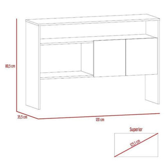 Mueble Recibidor Clasic, Cobre y Wengue, con Dos Puertas y Dos Entrepaños