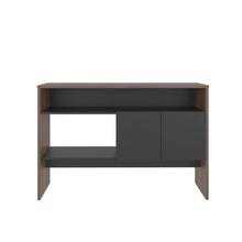 Mueble Recibidor Clasic, Avellana y Wengue, Con dos puertas y dos entrepaños