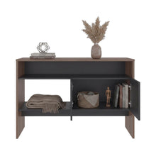 Mueble Recibidor Clasic, Avellana y Wengue, Con dos puertas y dos entrepaños