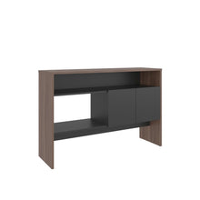 Mueble Recibidor Clasic, Avellana y Wengue, Con dos puertas y dos entrepaños