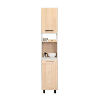 Alacena Kazán, Beige y Gris, con Dos Puertas y Entrepaños