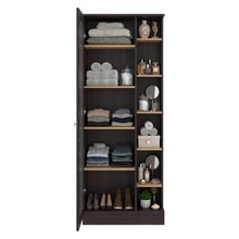 Mueble Multiusos, Caoba y Fresno Europeo, con Siete Entrepaños y Gran Capacidad de Almacenamiento