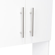 Alacena Liben, Blanco, con puertas abatibles y manijas en acero ZF