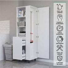 Mueble Auxiliar de Aseo Vidalia, Blanco, Con puerta abatible ZF