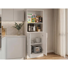 Alacena Multiusos Juko, Kronos Blanco, Con dos puertas abatibles, con entrepaños y amplio almacenamiento ZF