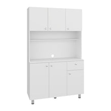 Alacena Wiston, Kronos Blanco, Seis puertas abatibles y un cajón con amplio espacio de almacenamiento ZF
