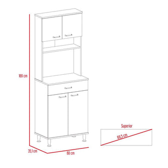 Combo para Cocina Venecia, Incluye Barra de Cocina y Alacena