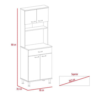 Mueble Multiusos Bagan, Blanco, con Un Cajón Organizador