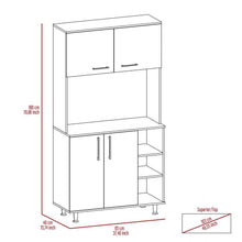 Alacena Everton, Wengue, con Cuatro Puertas y Patas de Acero